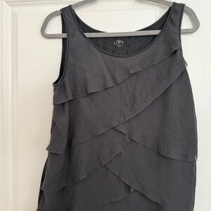 LOFT Gray Layered Tank Top